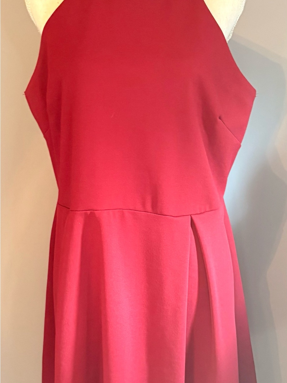 Elegant Red Sleeveless A-Line Dress